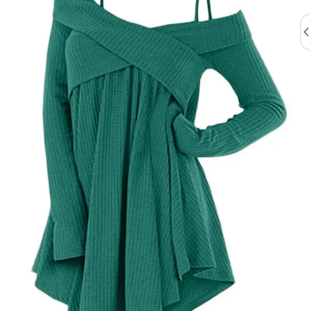 Dressfo cold shoulder long sleeve top